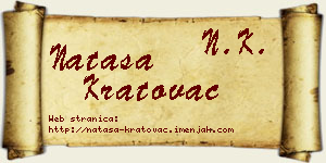 Nataša Kratovac vizit kartica